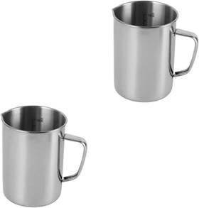 6qgd590zx106z9l31z8femqgy Iplusmile 2pcs Laboratory Graduated Measuring Cup Stainless 14x10cm Silver