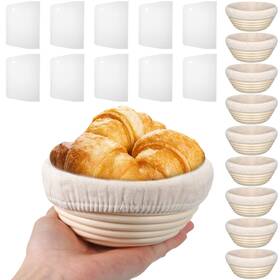 B0bs5g95zd Irenare 10 Pcs Round Banneton Proofing Basket Dough Sourdough Baskets