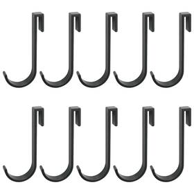48896-bshsah-10 Itrolle 10pcs Black Heavy Duty J Shaped Stainless Steel Sink Hooks For Kitchen Bedro