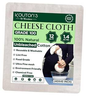Rj-cc-1m J.p.fashions Cheese Cloths Grade 100 12 Sq Feet - 1.4 Yards Unbleached 100% Organic