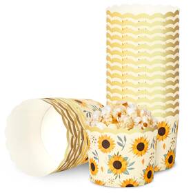 B0d2xq6kpw Jarthenaamcs 100 Sunflower Paper Baking Cups Gold Rimmed Yellow Cupcake Liners