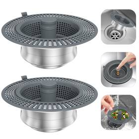 Ds-001 Jhzwd 2 Pack Non-standard 3 In 1 Kitchen Sink Drain Strainer For Width 3-3.2 Inch & Ds-001 Jhzwd 2 Pack Non-standard 3 In 1 Kitchen Sink Drain Strainer For Width 3-3.2 Inch &