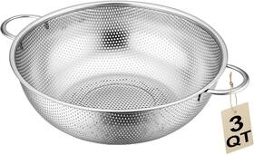 Jidspwls 445050387399 Stainless Steel Colander 3-quart Micro-perforated Metal Strainer With