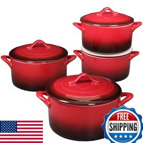 B0c1nxcrc4 Jinsongdafa 17.7oz Ceramic Mini Cocotte Set Casserole Dishes With Handles And Lids