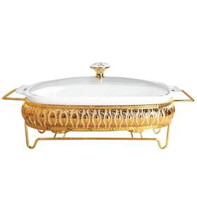 B0d1gn6884 Jinsongdafa 11x8 Inch Ceramic Casserole Dish With Glass Lid And Rack 1.6qt