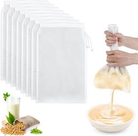624173 Jjunw 1 Buhpcsius 8 Pcs Cheese Cloth Bag For Straining Nut Milk Cloths White