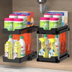 Jlk-11 Jlkdq Under Sink Organizers 14.96 Inch L X 9.85 W 13.8 H 2pcs Black