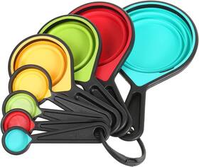Bv12b Josoft Collapsible Silicone Measuring Cups And Spoons Set 8-piece 8pcs Green