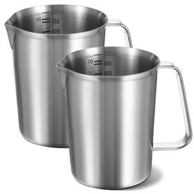 Am555262 Joutyfor 1 2 Pcs Stainless Steel Measuring Cup With 4.72ftft X3.54ftft X 4.33ftft Silver