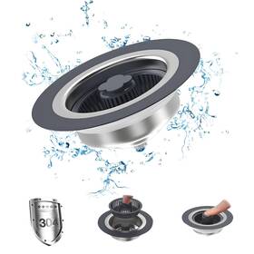 Joysand 743937037521 Upgraded 3 In 1 Kitchen Sink Drain Strainer And Stopper Combo Stainless Steel
