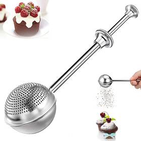 Juroicessry 792483886027 304 Stainless Steel Flour Powder Filter Spoon Baker Dusting Wand For Sugar