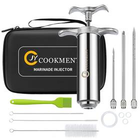 Jy-33 Jy Cookment Meat Injector Syringe 2-oz Marinade Flavor Barrel 304 Stainless Steel With 3
