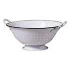 K14-34wb Irvins Tinware Decorative Colander In White Irvin