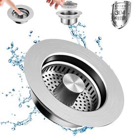 Mg13 Kaeceri 3 In 1 Kitchen Sink Drain Strainer And Stopper Combo 304 Stainless Steel Pop-