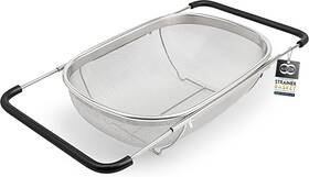 Sb01 Kafoor Over The Sink Colander For Kitchen - 6 Quart Strainer Silver