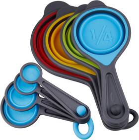 31021 Kalsreui Measuring Cups And Spoons Set Collapsible 1 Cup 250 Ml Colorful