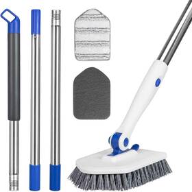 Keleekelin 739719607865 Tile Tub Scrubber Brush With 52-inch Adjustable Long Handle 3-in-1 Rotatable Sho