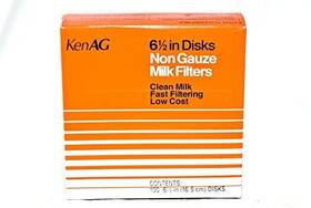 D110 Ken-ag Milk Filters 715407462145 6-1/2 Inch Filter Disks Non-gauze 100pk 1 D110 Ken-ag Milk Filters 715407462145 6-1/2 Inch Filter Disks Non-gauze 100pk 1
