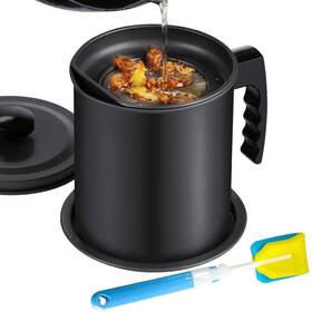 Keouke 8541964351 Bacon Grease Keeper With Strainer 1.6l/7cup Iron Holder