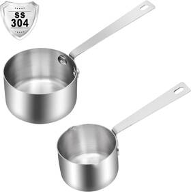 Dfs03 Kichwit 304 Stainless Steel Measuring Cups Metal 1 Cup And 1/2 Silver