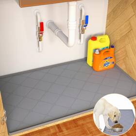 Susm2-g Kidun Silicone Under Sink Mat For Kitchen Waterproof 34 Inch X 22 Gray