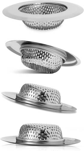 Kitchen 6933115897811 4-pack Stainless Steel Sink Strainers Universal Fit Anti-clog Easy Clea
