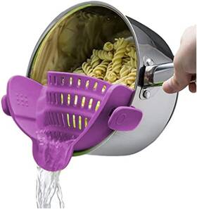 2syx Kitchen Gizmo Snap N Strain Pot Strainer Colanders Adjustable Silicone For Pans And Bowls
