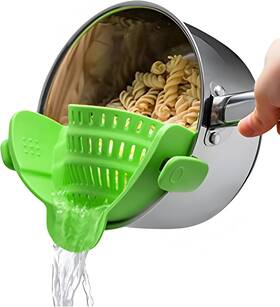 Kitchen Gizmo 313027015033 Snap Nft Strain - Collapsible Colander Clip-on Strainer For Pots