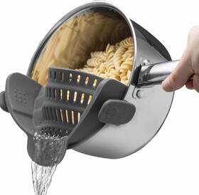 Kitchen Gizmo 313028693605 Snap Nft Strain - Silicone Pasta Strainer Clip-on For Pots And Pans
