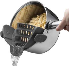 Kitchen Gizmo 313053672668 Snap N Strain Pot Strainer And Pasta - Adjustable Silicone Clip On