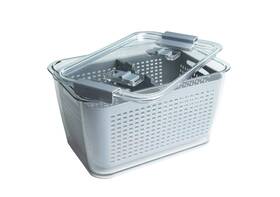 Kitchen Spaces 714415436520 Colander Stackable Food Storage Bin Large Gray
