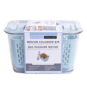 Kitchen Spaces 714415644321 Colander Bin Produce Saver Fridge Organizer With Lid Wash Stra