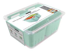 Kitchen Spaces 714415644390 Twin Colander Stackable Food Storage Organizer For Fridge Freezer And Pantr