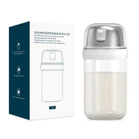 Kitchendao 850051934539 Glass Sugar Dispenser With Side Pour Spout Builtin Lid To Slow Down Dampness Wit