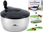 Kitchenworldwide Stainless Steel Salad Spinner Vegetable Fruit Lettuce Bowl 817279020031