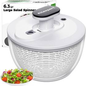 Kitexpert 705353590764 Effective Large Salad Spinner 6.3 Qt Easy To Use Pro Pump With