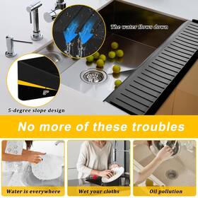 Kitlers 762730334359 Silicone Edge Protectors - Multifunction Sink Accessories Splash Guard And Drai