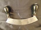 Knife Italy Dough Stainless Steel Herb Handles Inox Wood Blade Cutter