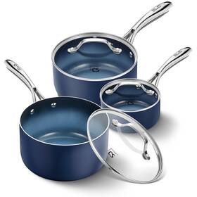 Koch Systeme Cs 895269403107 Nonstick Sauce Pan With Lid 1 Quart And 2 3qt 6pcs Sa