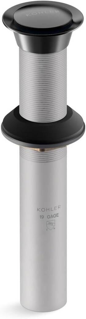 K-33151-2bl Kohler 33151-2bl Bathroom Sink Clicker Drain Without Overflow Black