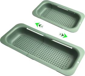 Km2021n-ec1-l Komzon Extendable Colander Strainer Over The Sink Retractable Kitchen Medium Green