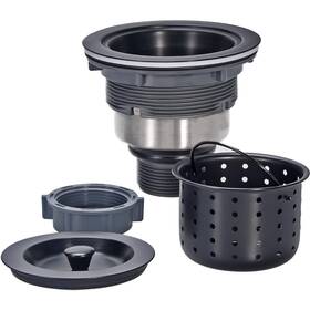 Kone 608571784277 3-1/2 Inch Black Sink Drain Assembly Kit Removable Strainer Basket With Stopper