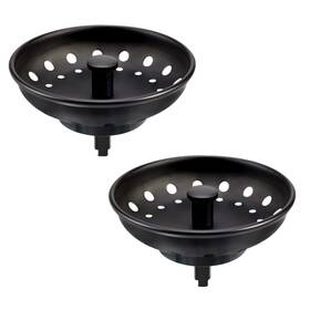 Kone 659676238769 Black Sink Basket Strainer Drain Stopper 2 Pack Stainless Steel Matte