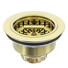 9171-gold Kone 3-1/2 Inch Kitchen Sink Drain Assembly Stainless Steel Gold Kit With Strainer