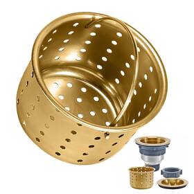 K-g231-gold Kone Deep Sink Strainer Basket Fits Standard 3-1/2 Inch Kitchen Drains Gold Stainless