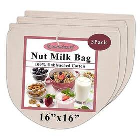 Konsminzef 791738889271 3 Pack 16 Inch X16 Nut Milk Bag Cheesecloth For Straining -