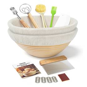 B0cb6ghdlw Kootek Banneton Bread Proofing Basket Set Of 2 9 Inch Round Sourdough Starter Kit