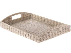 1020043 Kouboo La Jolla Rattan Rectangular Serving Tray 18 X 13.5 2 Inch White W