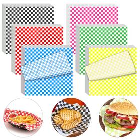 B0fjg8fmpd Kovpnor 240pcs 12x12 Inch Checkered Wax Paper Sheets Food Basket Deli Liner Variety Pack