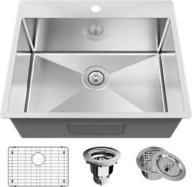 Koxking 763527151845 25x22 Inch Drop In Kitchen Sink 9-inch Deep 18 Gauge Stainless Steel Topmoun